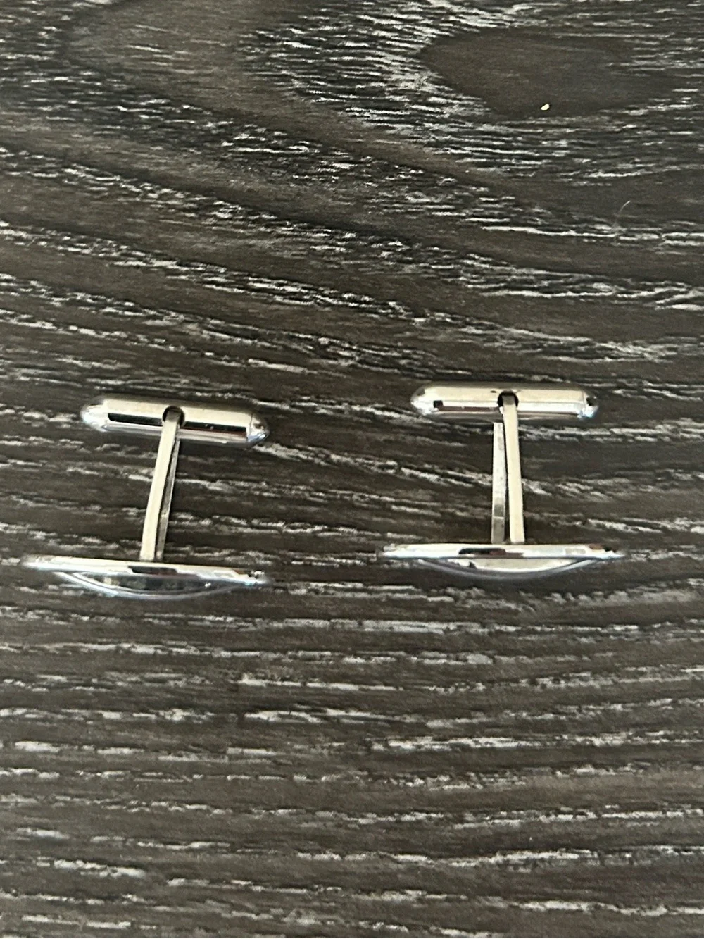 Vintage SWANK Silver Oval Cufflinks